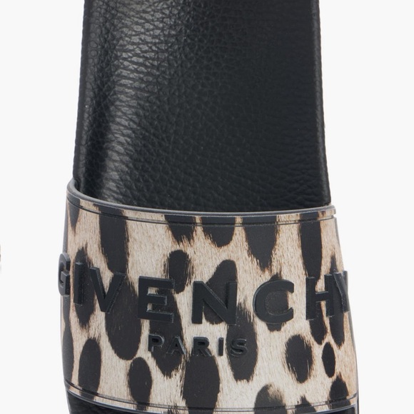 Givenchy Black and Tan Animal Print Slides - Picture 4 of 6